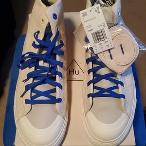 Adidas Men's Sneakers - White with Blue Laces